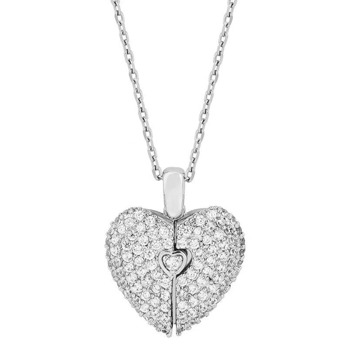 Wholesale Titanium Steel Heart Opening Necklace JDC-NE-Jiaow016