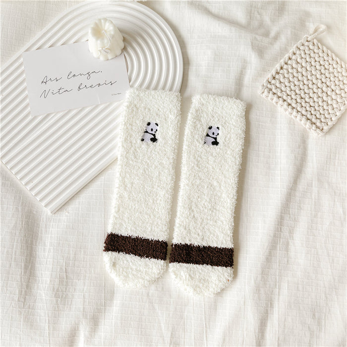 Wholesale Coral Velvet Socks Women's Velvet Thickened Warm Towel Socks Cartoon Sleeping Socks