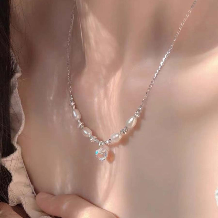 Wholesale New irregular pearl bead necklace with light luxury and high-end feel, collarbone chain, niche and versatile accessories