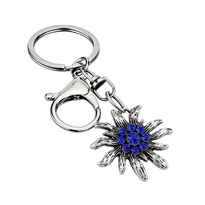Wholesale Bavarian Edelweiss Alloy Keychain Charm Retro Bag Charm Car Key Accessory Chic Gift