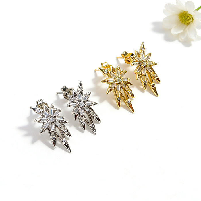 Wholesale Zircon Snowflake Earrings