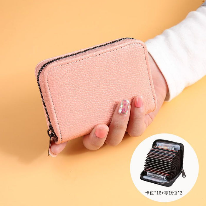Wholesale Black PU Zip Card Case - Slim Multi-Slot Daily Matching Chic Fashion Accessory Gift for Women