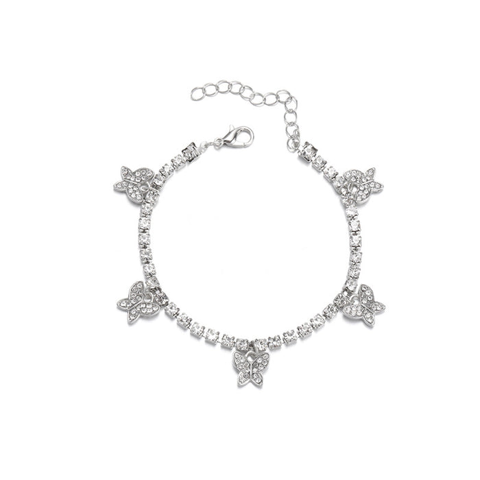 Wholesale Jewelry Fashion Butterfly Bracelet Versatile Diamond Set Alloy Bracelet Simple