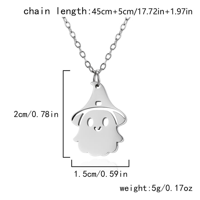 Wholesale  Element Titanium Steel Necklace Pumpkin Head Ghost Jewelry Pendant Personalized All-match Witch Necklace