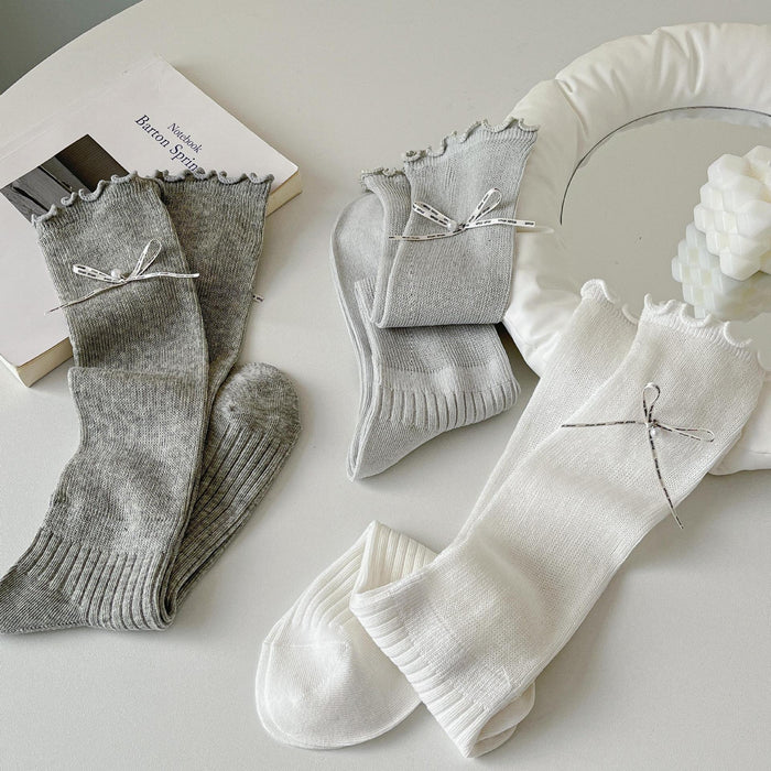 Wholesale Socks hollow pile socks solid color calf socks stacked and versatile socks