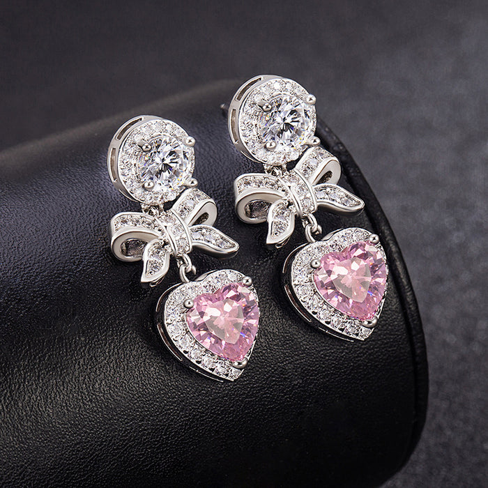 Wholesale Heart-shaped Bow Earrings