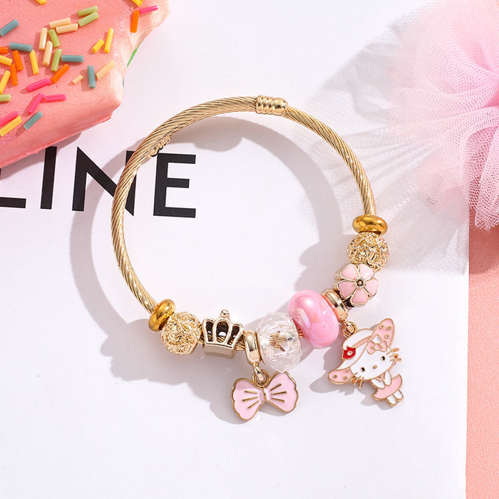 Wholesale Stainless Steel Cartoon Beaded Bracelet Stylish Jewelry Accessory MOQ≥2