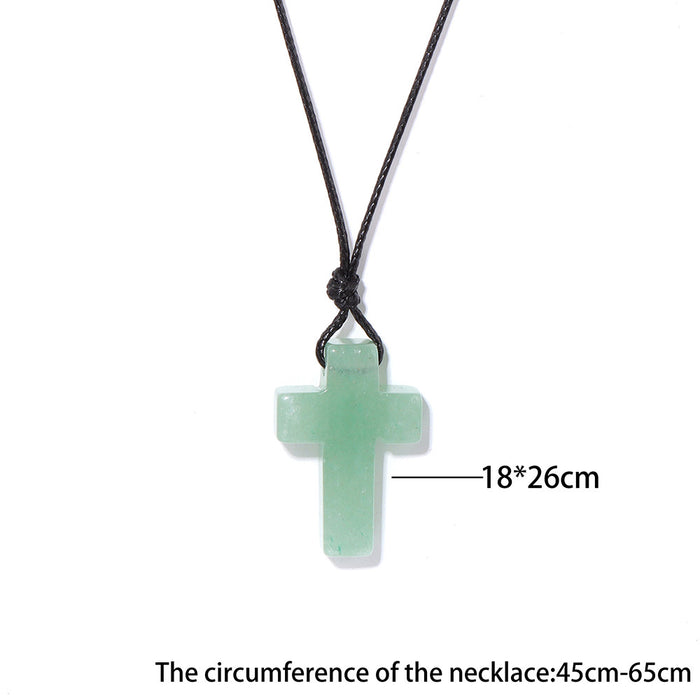 Wholesale Cross pendant DIY jewelry accessories leather cord clavicle necklace