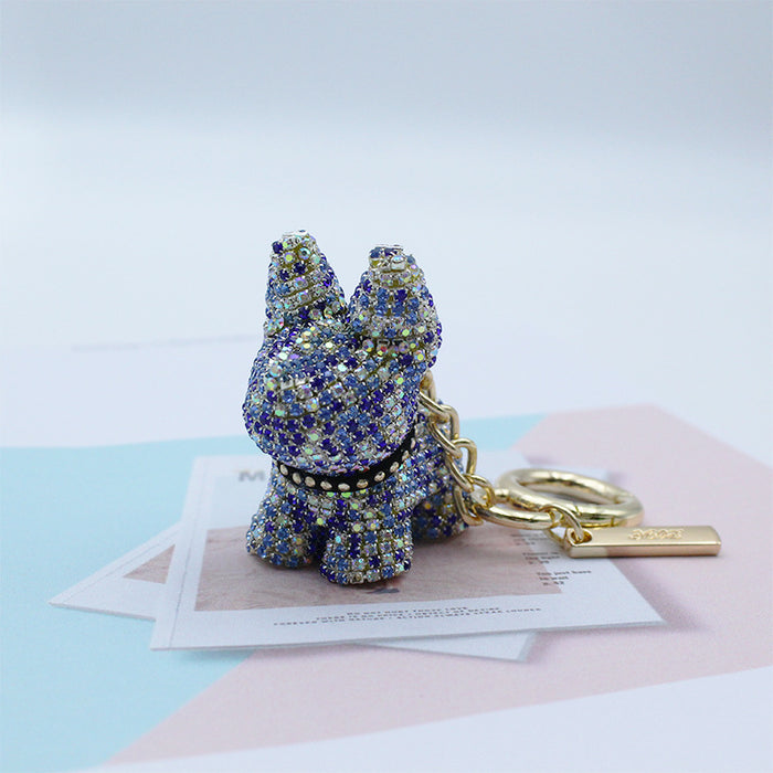 Wholesale diamond-encrusted puppy doll key chain key chain bag metal pendant