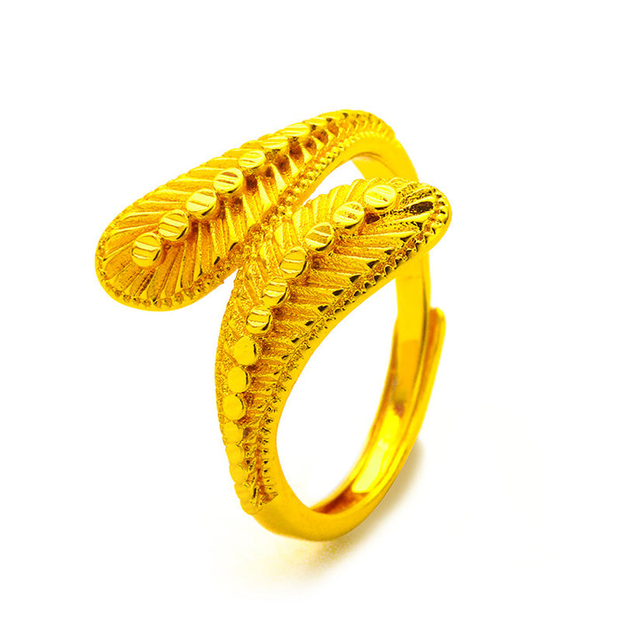 Wholesale Fashion Open Leaf Ring Women's Fashion Accessories Feather Ring