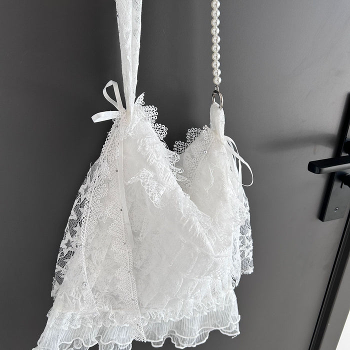 Wholesale Lace lace chain bag, college shoulder bag, commuting armpit tote bag