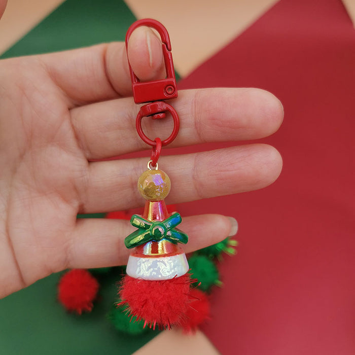 Wholesale Christmas Mobile Phone Pendant Cute  Bag Pendant Snowflake Christmas Tree Keychain Hanging Chain