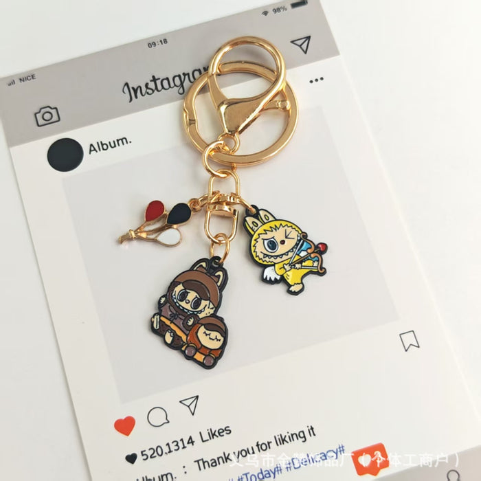 Wholesale Cartoon Doll Pendant Keychain Metal Fashion Doll Couple Bag Ornament Gift