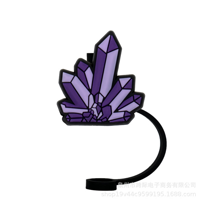 Wholesale New straw cover silicone dust cap plug magic fun cartoon straw cap anime straw accessories