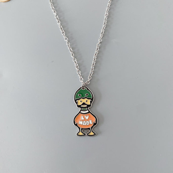 Wholesale Cartoon Style Smiling Bear Personality Pendant Stainless Steel Children's Necklace JDC-NE-YSJZ003