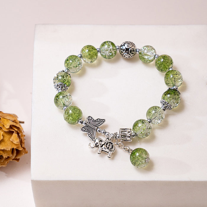 Wholesale Butterfly  Crystal Bracelet Gradient Beads Handmade