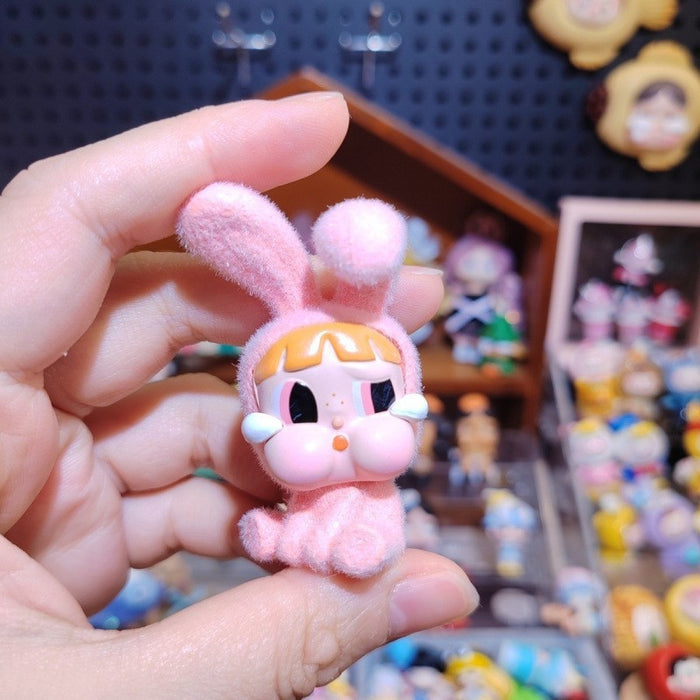 Wholesale Cartoon cute flocked PVC keychain toy