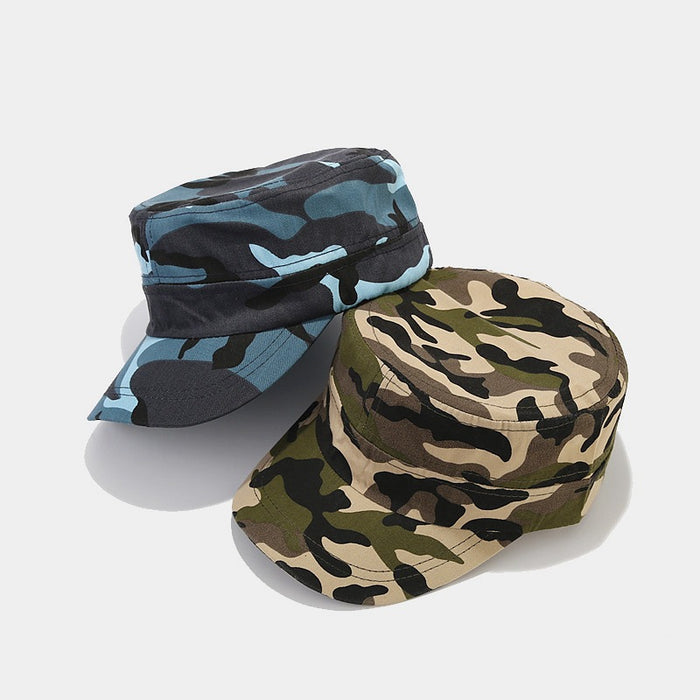 Wholesale hat outdoor sunscreen camouflage flat top military hat mountaineering fishing sun hat sunscreen sun hat