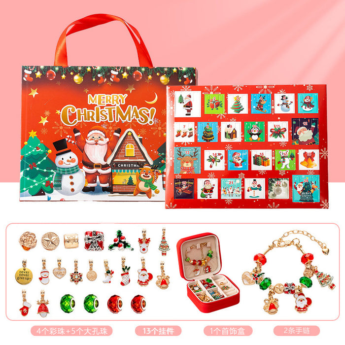 Wholesale Christmas DIY Bracelet Blind Box Gold 31 Grid Advent Calendar Jewelry Accessory Gift