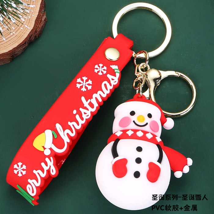 Wholesale Christmas Cartoon Elk Doll Silicone Keychain JDC-KC-YueY010