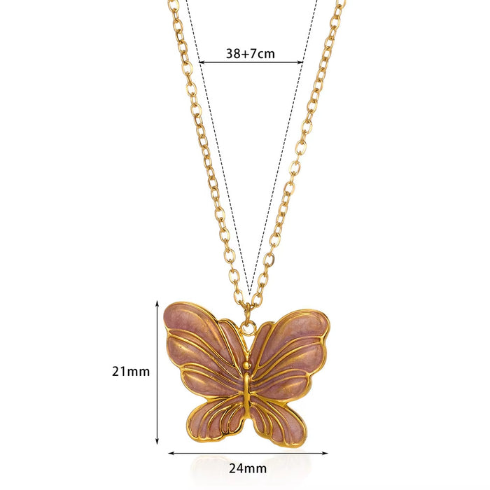 Wholesale Dragonfly Pendant Necklace Exquisite Flower Niche  Clavicle Chain Jewelry