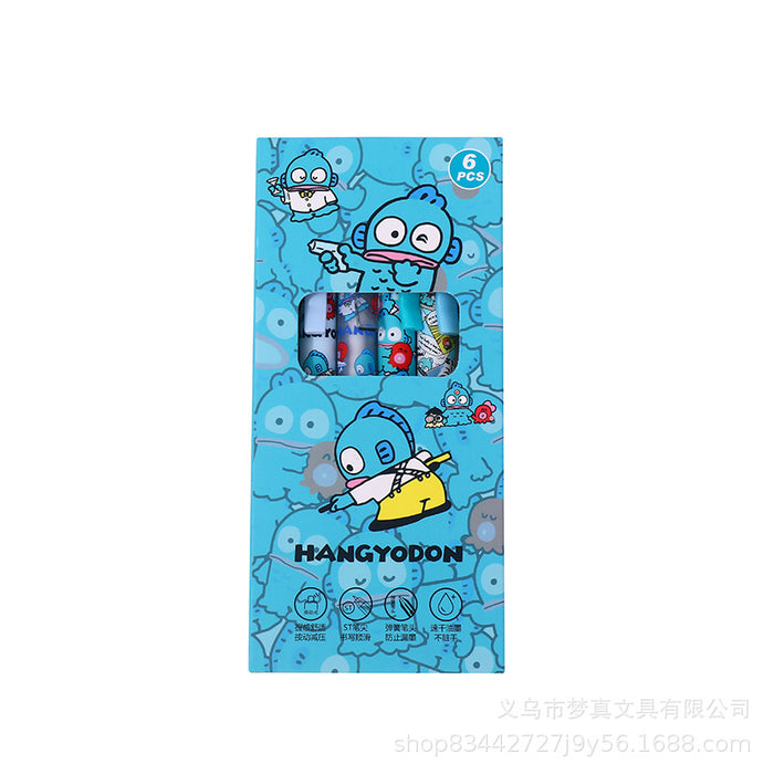 Wholesale 6pcs Clown fish cloud grip pen cartoon brush pen animation wind student press pen quick-drying gel pen