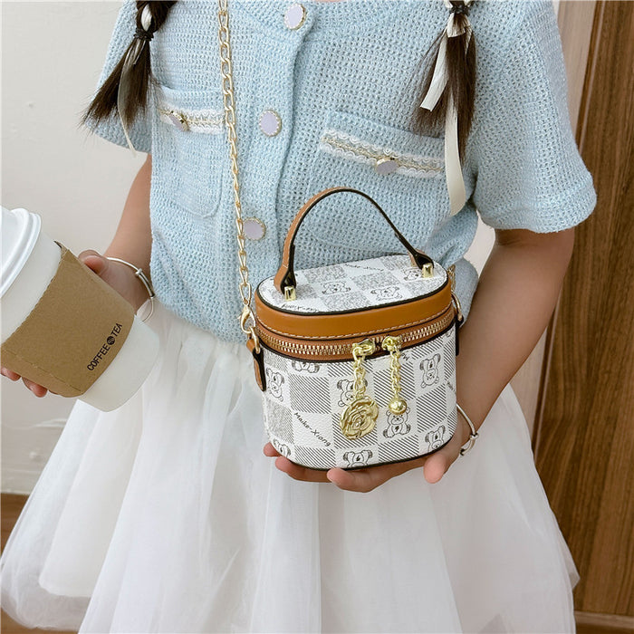Wholesale Pu Fashion Plaid Small Bucket Children's Small Bag JDC-SD-DaJu019