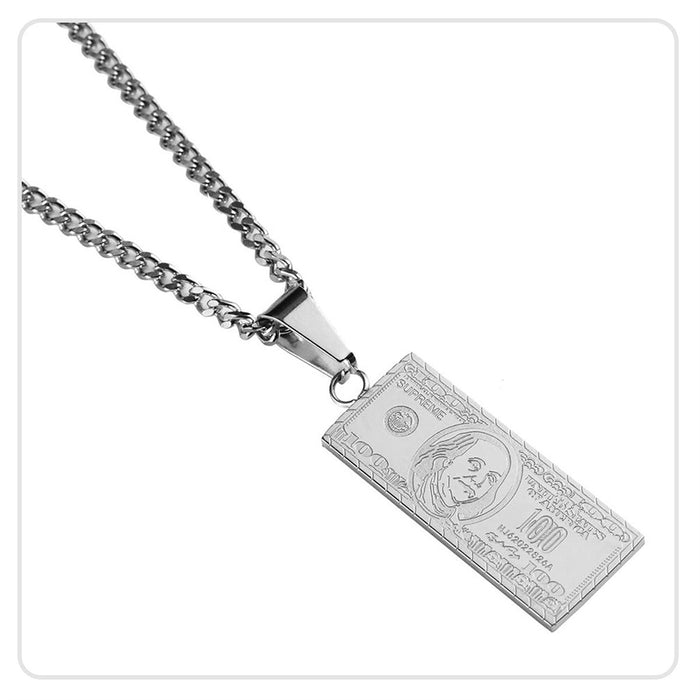 Wholesale Stainless steel square pendant jewelry, personalized titanium steel pendant, men's necklace