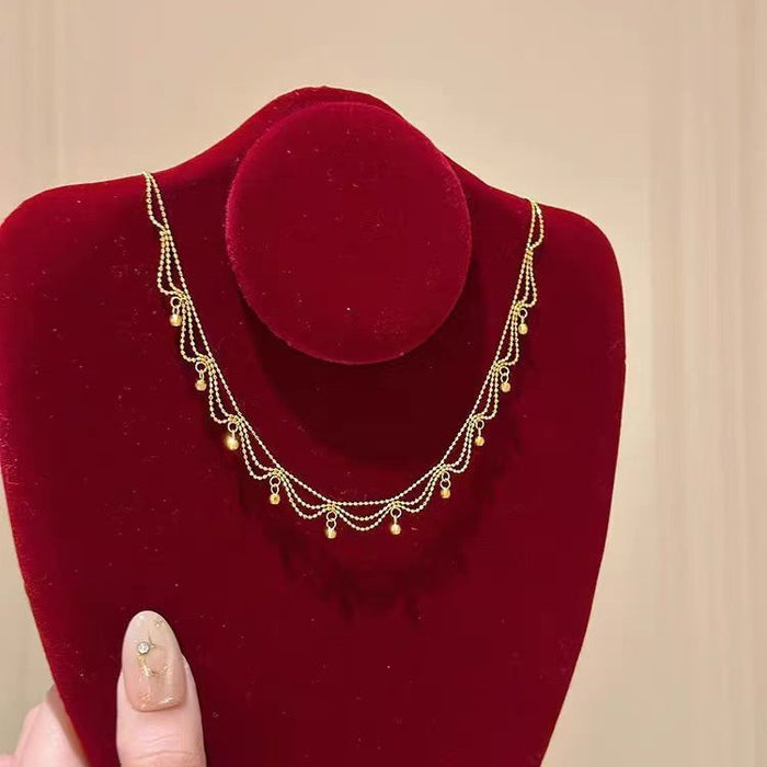 Wholesale Elegant lace dewdrop necklace, simple, exquisite, light luxury, high-end, fashionable, versatile, niche collarbone chain