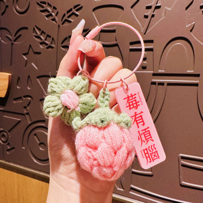 Wholesale Knitted yarn keychain bag pendant keychain