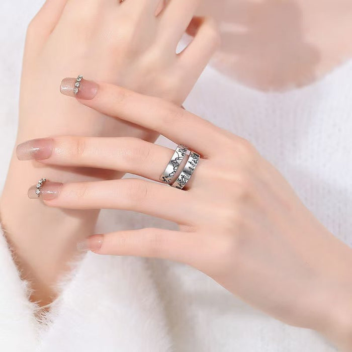 Wholesale New fashionable and minimalist ring with adjustable mountain shape index finger ring bracelet