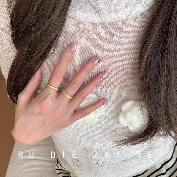 Wholesale Wheat ear woven ring open ring Adjustable rings