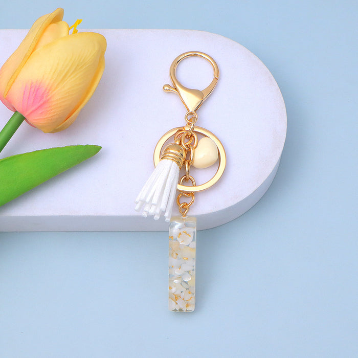 Wholesale New Gold Foil Drop Glue Letter Pendant Keychain Girl Bag Pendant Girlfriend Gift