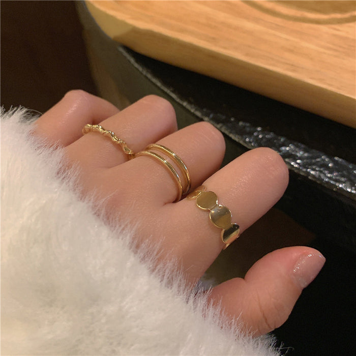 Wholesale Double layered fashionable ring for women with versatile temperament, metal circle index finger ring