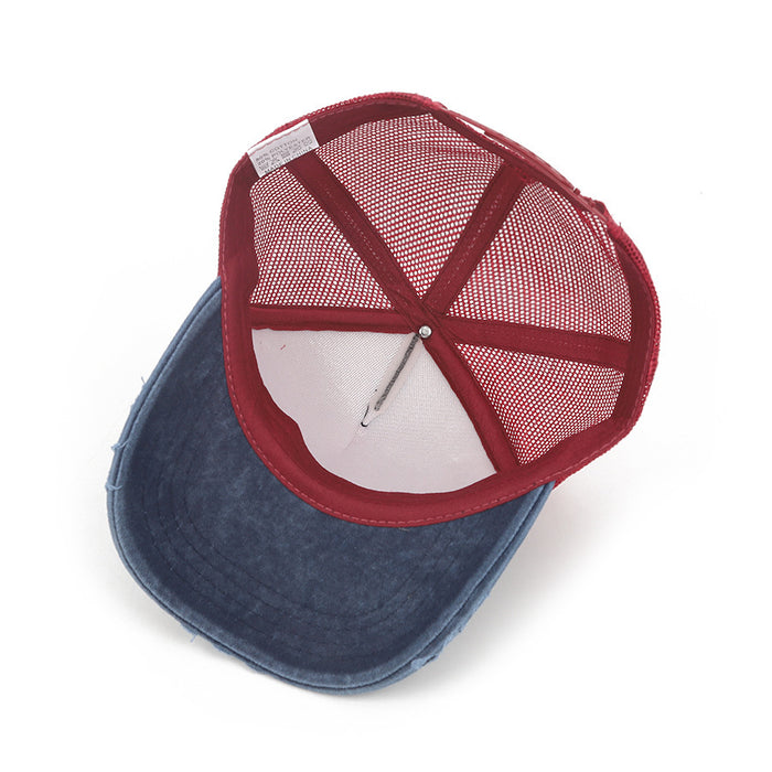 Wholesale Hat light version can be customized with embroidered LOGO for aging, washed cotton hat, breathable mesh hat, outdoor sun protection hat