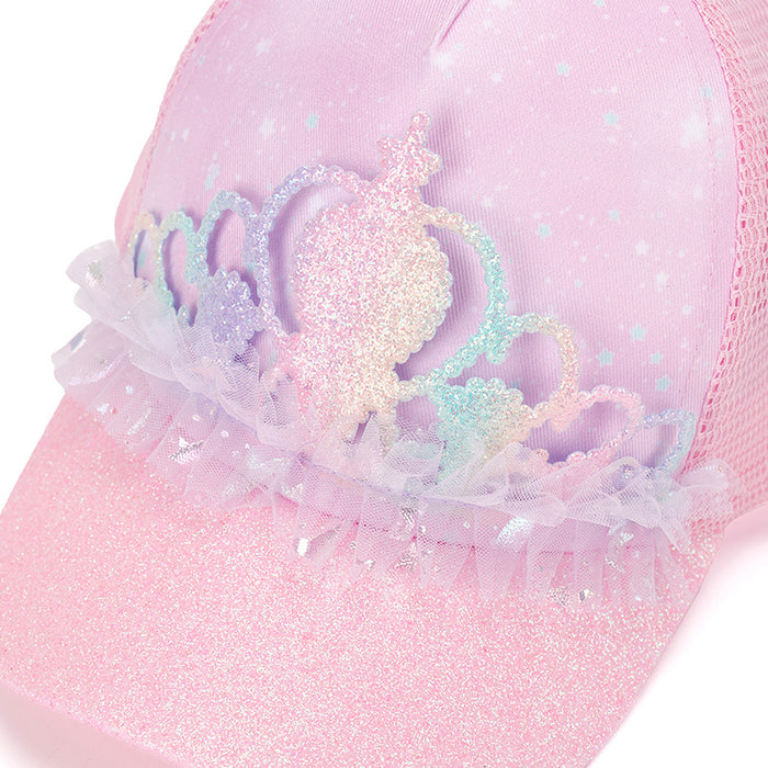 Wholesale Thin lace hat with hollowed out mesh duckbill cap and flower shading breathable sequin baseball cap