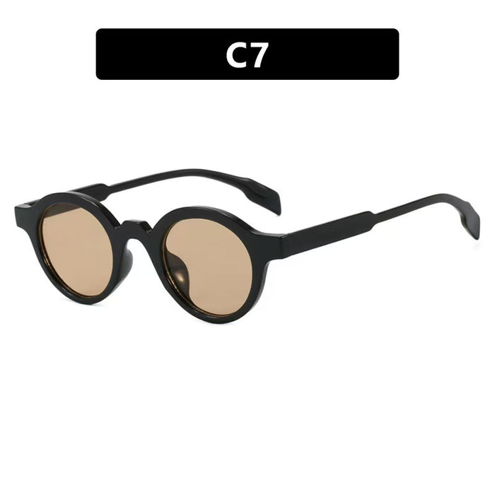 Wholesale New round retro fashionable small frame trendy versatile sunglasses, UV resistant sunglasses