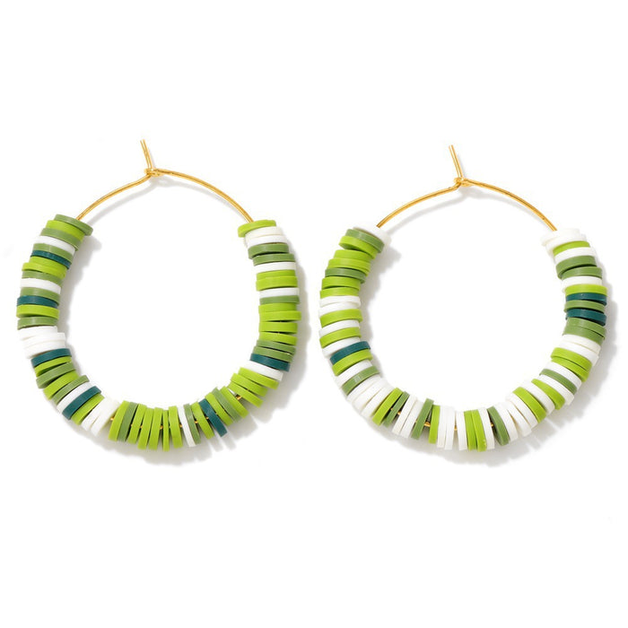 Wholesale Creative contrasting earrings, personalized casual vacation style, soft ceramic ring earrings