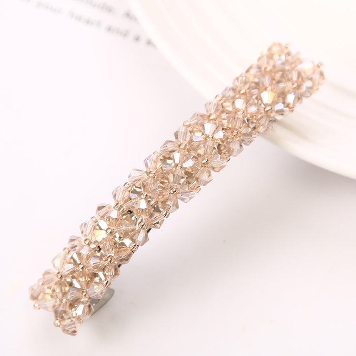 Wholesale Woven Clip Headwear Women's Side Clip Simple Crystal Hairpin Girl Crystal