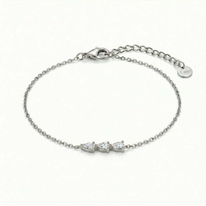 Wholesale Vintage gold teardrop geometric diamond bracelet Stainless Steel Bracelets