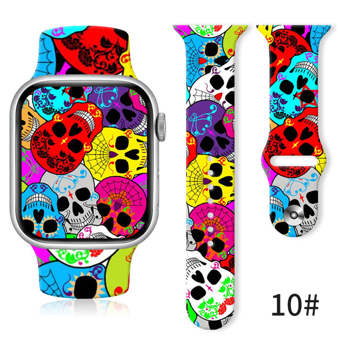 Wholesale Printed Silicone Watch Strap Wristband JDC-WD-NuoQi043