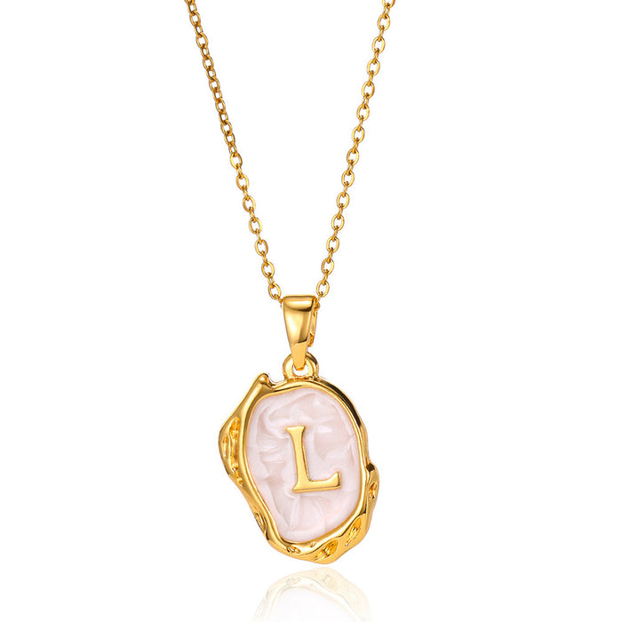 Wholesale Capital Initial Oil Drop Pendant Necklace Fashion Simple Three-dimensional