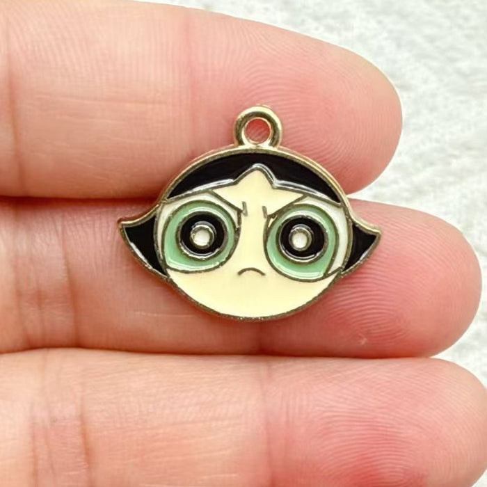 Wholesale 10pcs DIY Cartoon Cute Girl Alloy Resin Jewelry Pendant Necklace Earrings