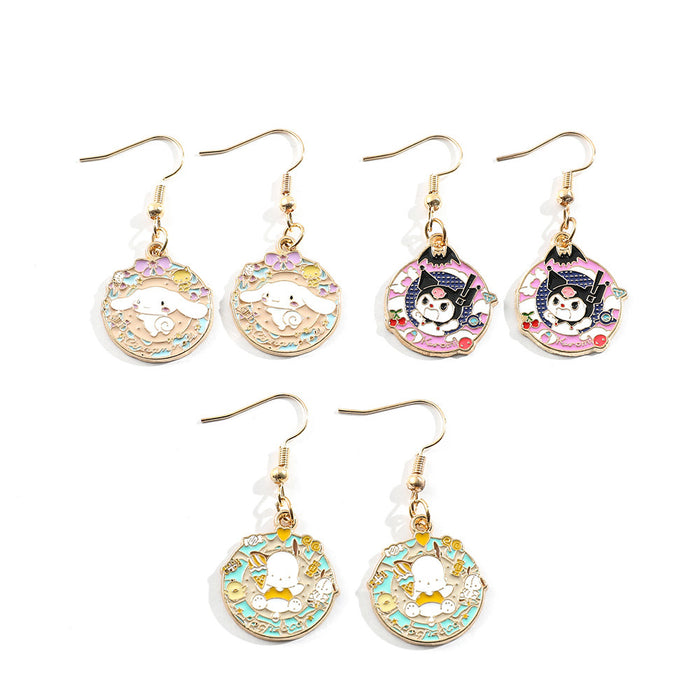 Wholesale Cartoon Cute Alloy Oil Drop Earrings JDC-ES-ShaoH009