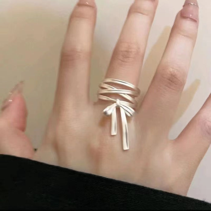 Wholesale Bow Ribbon Alloy Ring JDC-RS-TongS008