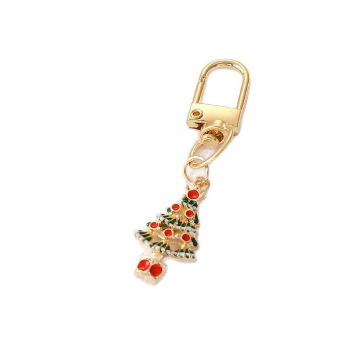 Wholesale Christmas Series Keychain Christmas Tree Alloy Oil Drop Pendant Creative Gift Christmas Decoration