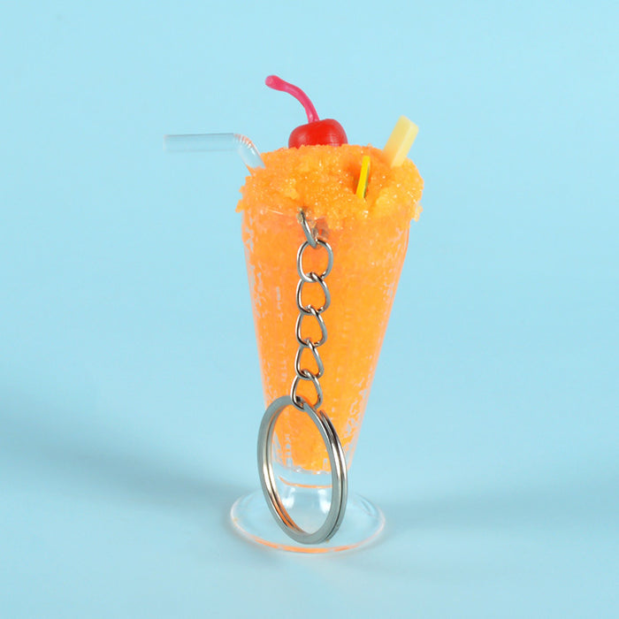 Wholesale PVC Simulation Smoothie Cup Drink Keychain Pendant Strawberry Sundae Food Charm Stylish