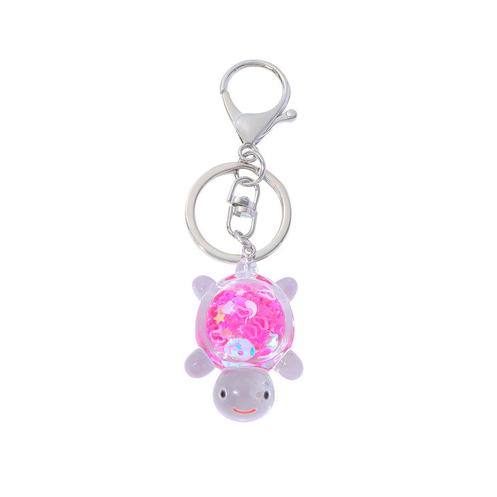 Wholesale Transparent Acrylic Turtle Keychain Padded Doll Pendant Girl Bag Pendant