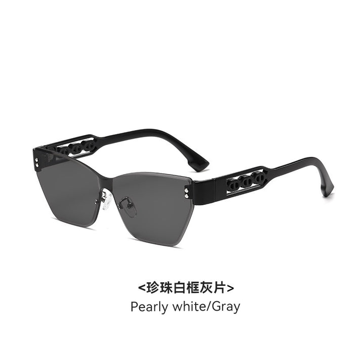 Wholesale New hollowed out sunglasses with round frames, fashionable UV resistant sunglasses, sunshade sunglasses
