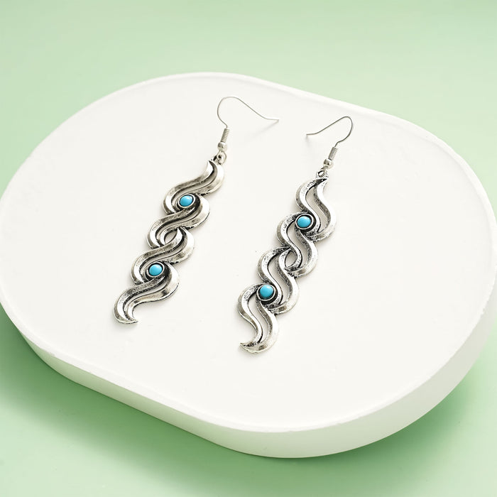 Wholesale 2pcs Retro Personalized Turquoise Earrings